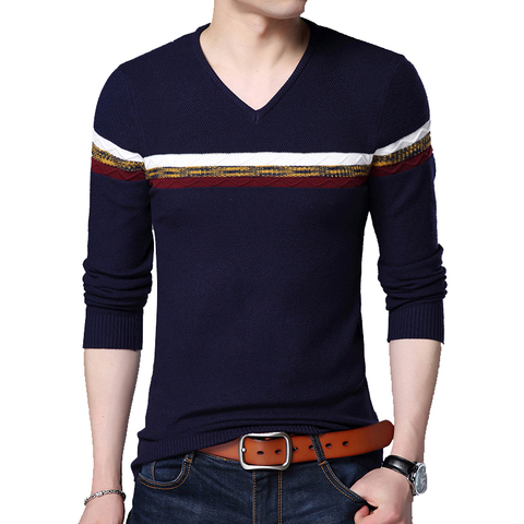 BROWON Autumn Slim Sweaters Men Long Sleeve Slim Knitted Slim Sweater High Quality Pullovers Homme Warm Coat 3XL Newest ► Photo 1/6