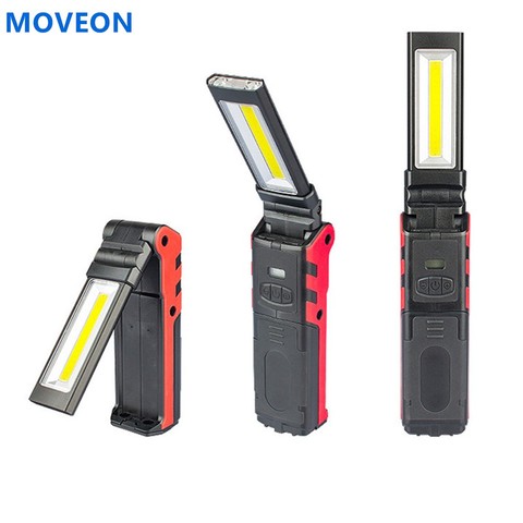 ZPAA 1PCS COB Super Bright Adjustable  LED Work Light Inspection Lamp Hand Torch Magnetic Camping Tent Lantern With Hook Magnet ► Photo 1/6