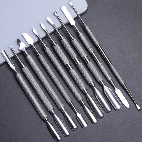 1pcs Dual-end Stainless Steel Nail Cuticle Pusher Spoon Remover Trimmer Dead Skin Manicure Pedicure Cleaner Nail Tool JI34-43 ► Photo 1/6