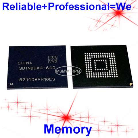 SDINBDA4-64G BGA153Ball EMMC5.1 5.1 64GB Mobilephone Memory New original and Second-hand Soldered Balls Tested OK ► Photo 1/6