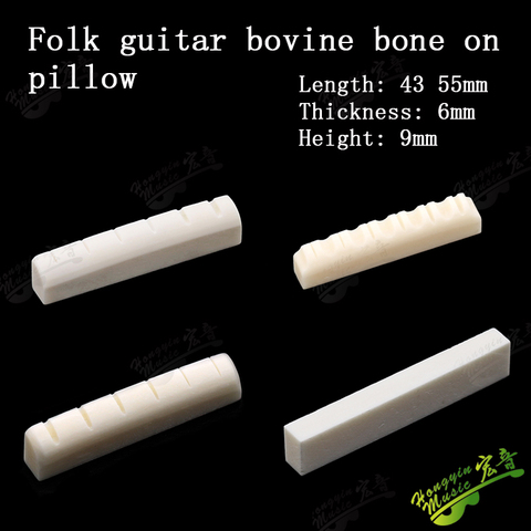 1 Piece Real Slotted Bone Nut For Folk Acoustic Guitar 42MM/43MM*6MM*9MM ► Photo 1/5