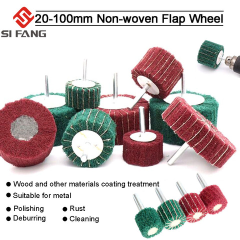 20mm-100mm Non-woven Flap Sanding Wheel Fiber Abrasive Scouring Pad Polishing Grinding Wheel For Metal Cleaning 6mm Shank ► Photo 1/6