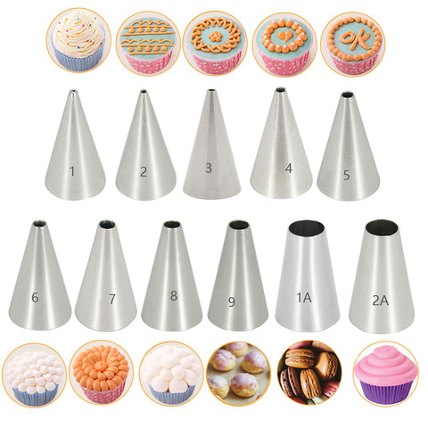 1-9Pcs Round Writting Icing Piping Nozzles For Cake Decorating Cupcake Baking Pastry Tools Confectionery Kitchen Gadgets New ► Photo 1/6