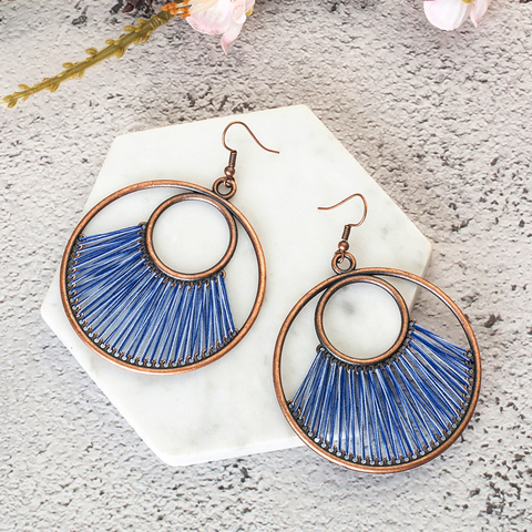 Ethnic Boho Large Round Shape Strings Dangle Drop Earrings for Women Female Fashion 2022 Earrings Hanging Jewelry Accessories ► Photo 1/6