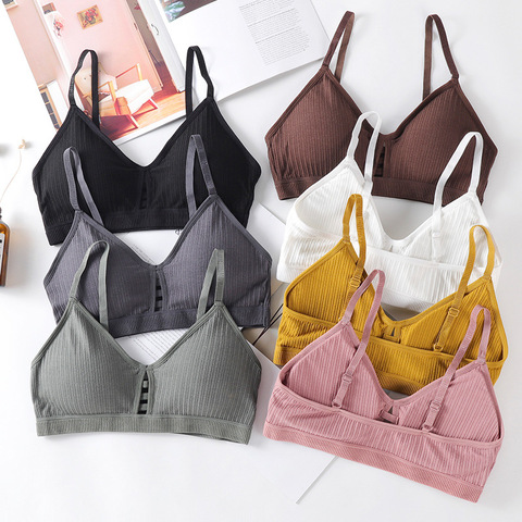 Cheap Cotton Bralette Hollow Out Sexy