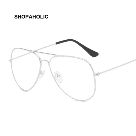 Unisex Fashion Pilot Classic Gold Metal Frame Glasses Women Men Classical Vintage Style Optical Glasses Transparent For Reading ► Photo 1/5