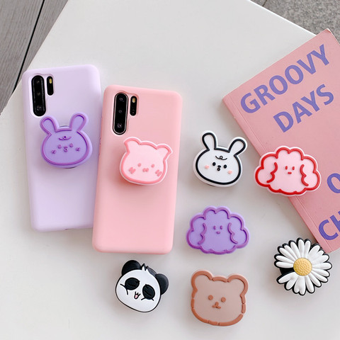 Luxury cute cartoon animal airbag mobile phone extension frame finger bracket rabbit panda universal fold mobile phone bracket ► Photo 1/6