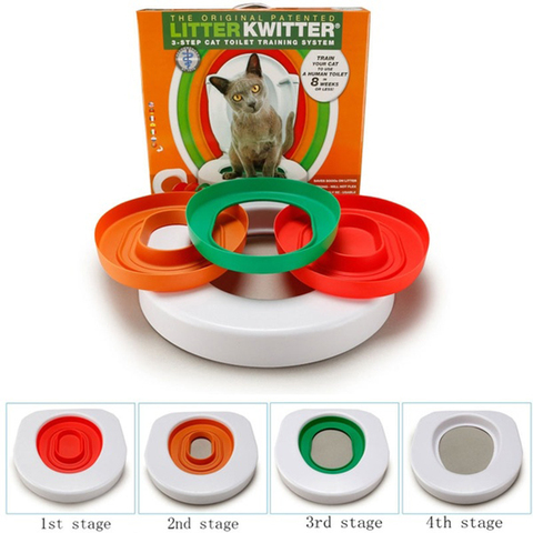 Best Plastic Cat Toilet Training Kit Litter Box Puppy Cat Litter Mat Cat Toilet Trainer Toilet Pet Cleaning Cat Training Product ► Photo 1/6