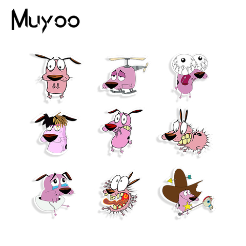 2022 New Funny little Courage dog Acrylic Brooch Epoxy Brooches Pin The Cowardly Dog Bag Clothing Accessories ► Photo 1/6