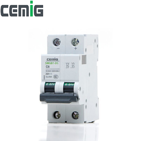 Cemig 2P DC250V Circuit Breaker 6kA MCB Solar Energy Photovoltaic PV System ► Photo 1/4