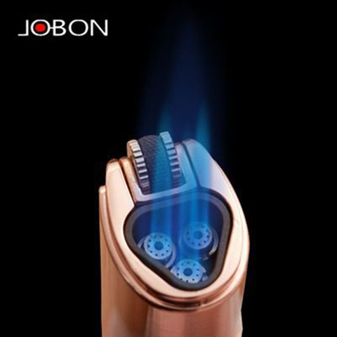 Outdoor Jobon 3 Jet Gas Cigar Lighter Triple Torch Lighter Turbo Windproof Powerful Metal Spray Gun Kitchen Pipe Flint Lighter ► Photo 1/6