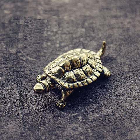 Mini Cute Brass Tortoise Vintage Turtle Statue Metal Figure Props Animal Sculpture Home Office Desk Decorative Ornament Toy Gift ► Photo 1/6