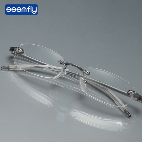 Seemfly Chic Ultra Light Myopic Glasses TR90 Frameless Glasses Myopia -1.0 -1.50 -2.0 -2.5 -3.0 -3.50-4.0 Diopter Myopic Glasses ► Photo 1/6