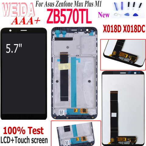 WEIDA  LCD For Asus Zenfone Max Plus M1 ZB570TL X018D X018DC LCD Display With Touch Screen Sensor Complete Assembly ZB570TL lcd ► Photo 1/6