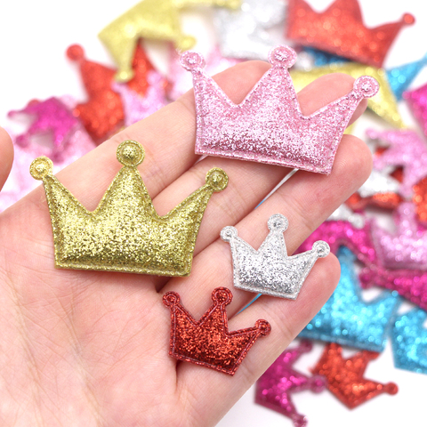 50Pcs Crown Padded Patch Mix Color Sequin Patches For Clothes Shiny Sewing Appliques Patches Decorative Hair Clip DIY Crafts ► Photo 1/6