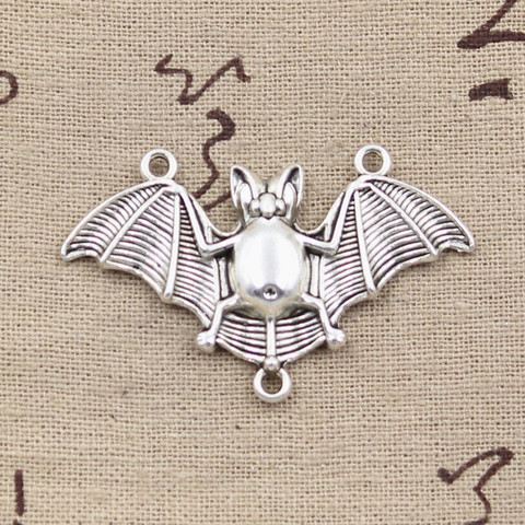 5pcs Charms Bat Vampire Dracula Link Connector 29x47mm Antique Bronze Silver Color Pendants DIY Making Findings Tibetan Jewelry ► Photo 1/4