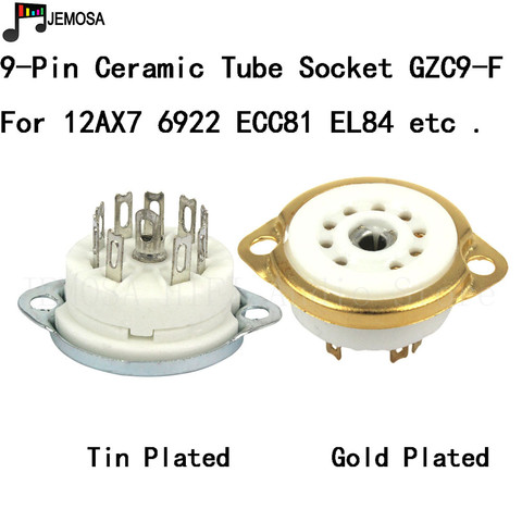 10PCS Ceramic 9pin chassis mount Vacuum Tube Socket For 12AX7 12AT7 12AU7 ECC83  EL84 6922 Vintage Hifi Tube AMP DIY ► Photo 1/6
