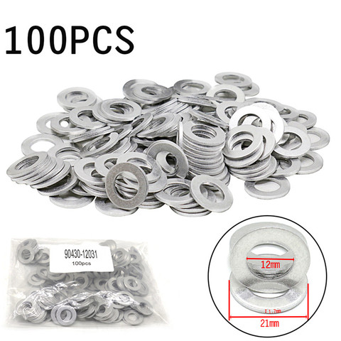 100PCS Oil Drain Plug Gaskets Crush Washers Seals Rings 12mm Hole for Toyota for Scion for Lexus OEM # 90430-12031 9043012031 ► Photo 1/5