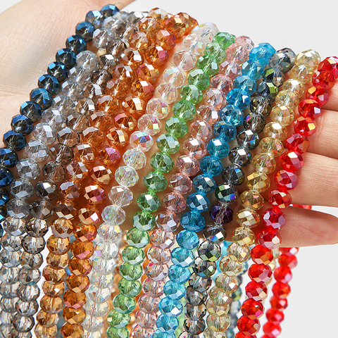 1 Strand Summer  Colorful Transparent Shiny AB Crystal Rondelle Glass Faceted Beads for Jewelry Making Jewelry Diy Accessorice ► Photo 1/6