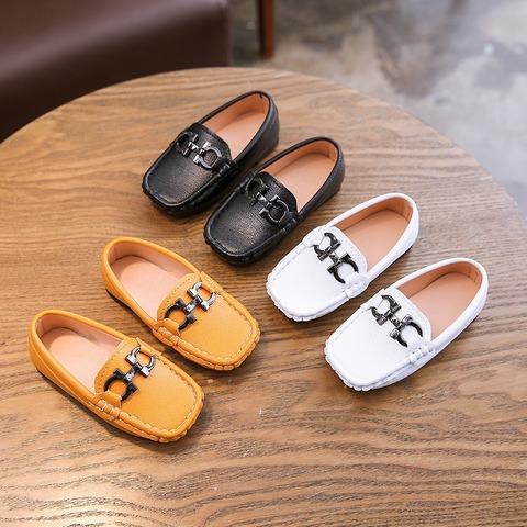 New Children Shoes Boys Girls Casual Shoe Kids Leather Sneakers Boys Girls Boat Shoes Slip On Soft Casual Flats Shoes Sandals ► Photo 1/6