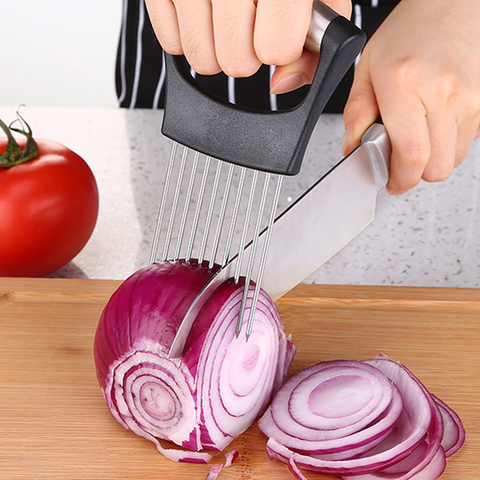 Best Onion Cutter Holder Vegetable Slicer Cutting Tools Stainless Steel Meat Fork Potato Tomato Cut Holder Kitchen Tools Gadgets ► Photo 1/6