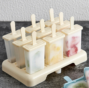Newest Arrival Ice Cream Mold 9 Ice Popsicle Mold Set, Reusable Ice Cream Mold with Stick ans Lid Creative Kitchen Tool ► Photo 1/6