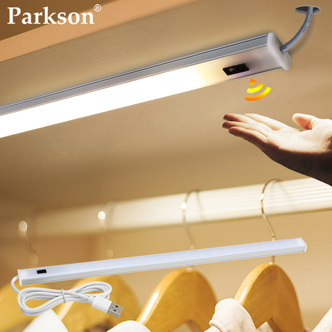 3 Colors LED Under Cabinet Light 5V USB Hand Sweep Sensor Lamp LED Light Kitchen High Brightness Bedroom Wardrobe Home Lighting ► Photo 1/6