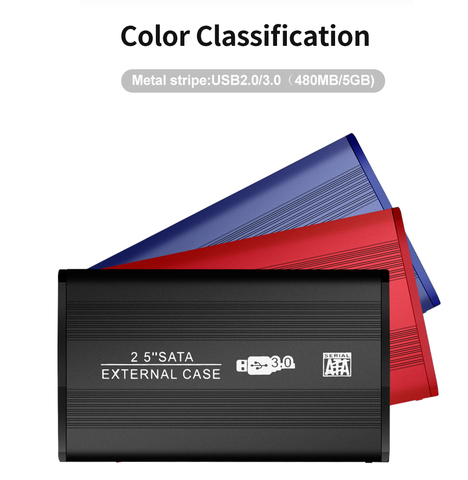 TISHRIC 2.5 Inch HDD Case SATA 3.0 to USB 3.0 Hard Drive Enclosure 2.5