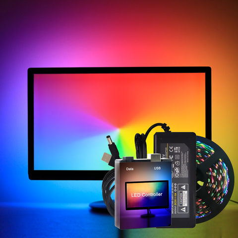 Ambilight TV PC WS2812B 5050 RGB Smart led pixel strip laptop Computer Dream Screen Synchronize 1M 2M 3M 4M 5M kit ► Photo 1/6