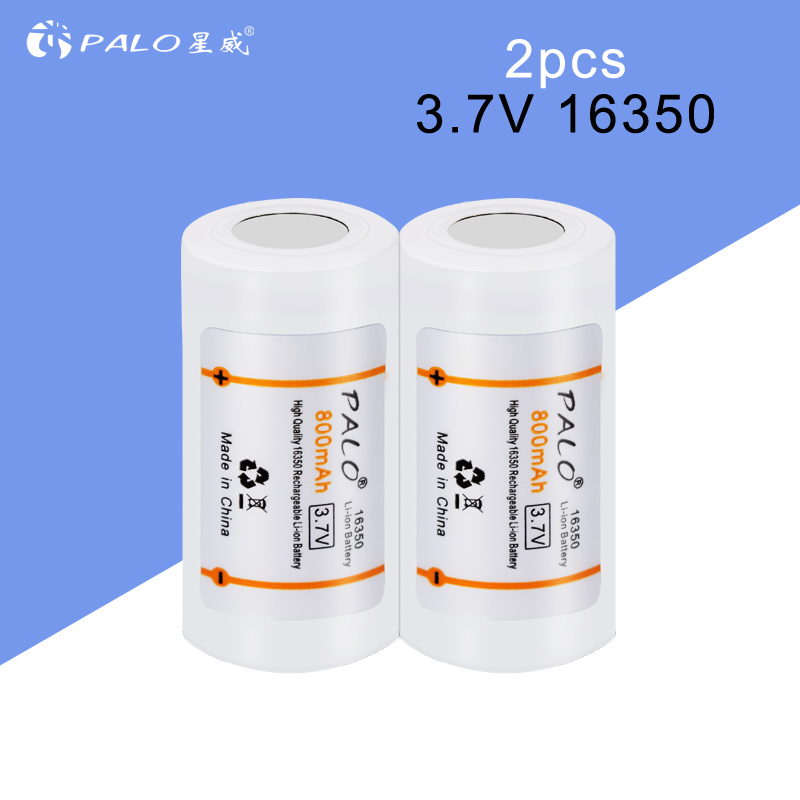 PALO 16340/16350 li-ion battery 3.7v li-ion rechargeable batteries  rechargeable 16340 li ion batteries - Price history & Review | AliExpress  Seller - PALO Official Store | Alitools.io