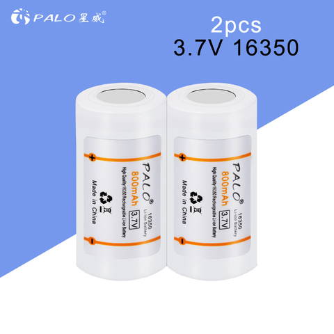 PALO 16340/16350 li-ion battery 3.7v li-ion rechargeable batteries rechargeable 16340 li ion batteries ► Photo 1/5