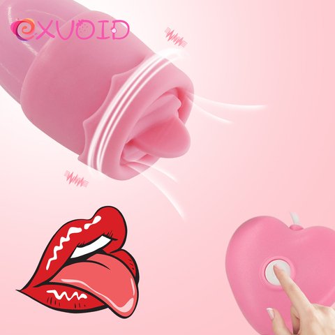 EXVOID Tongue Oral Licking Vibrators Sex Toys for Women Clitoris Stimulator Dildo Egg Vibrator USB Power 12 Speeds Adult Product ► Photo 1/6