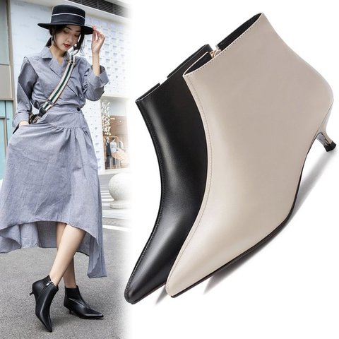 Korean style 2022 new autumn and winter stiletto boots women low heels high heel small fashion women's boots European bare boots ► Photo 1/5