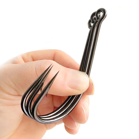 50/25PCS High Carbon Steel Off-set Fishing Hook Nmyph Fly Sabiki Rig/Carp Fishing/Saltwater Jig Lure Hooks Black Nickle ► Photo 1/6