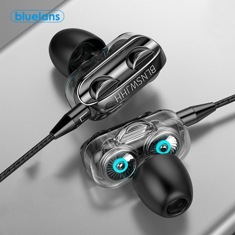 Dual Drive 6D Stereo Wired Earphone Universal In-Ear Heavy Bass Stereo Wired Earphones Sports Gaming Headsets with Mic For Phone ► Photo 1/6