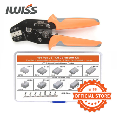 IWISS SN-01BM crimping plier for PH2.0,XH2.54,KF2510,AWG28-20,JST,Molex,Servo Connector Plug with 460PCS JST-XH connector kit ► Photo 1/6