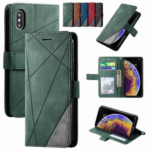 Stand Business Phone Holster For Huawei P Smart 2022 P20 Lite 2022 P30 Pro P40 Mate 30 20 Lite Stripe Wallet Rhombus Case D21G ► Photo 1/6