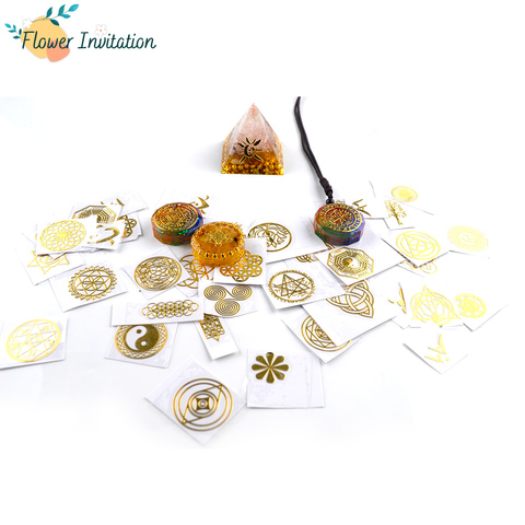 Flower Invitation Epoxy Resin Jewelry Pyramid Flower of Life Organ Energy Tower Materials Metal Energy Sticker 1 ► Photo 1/6