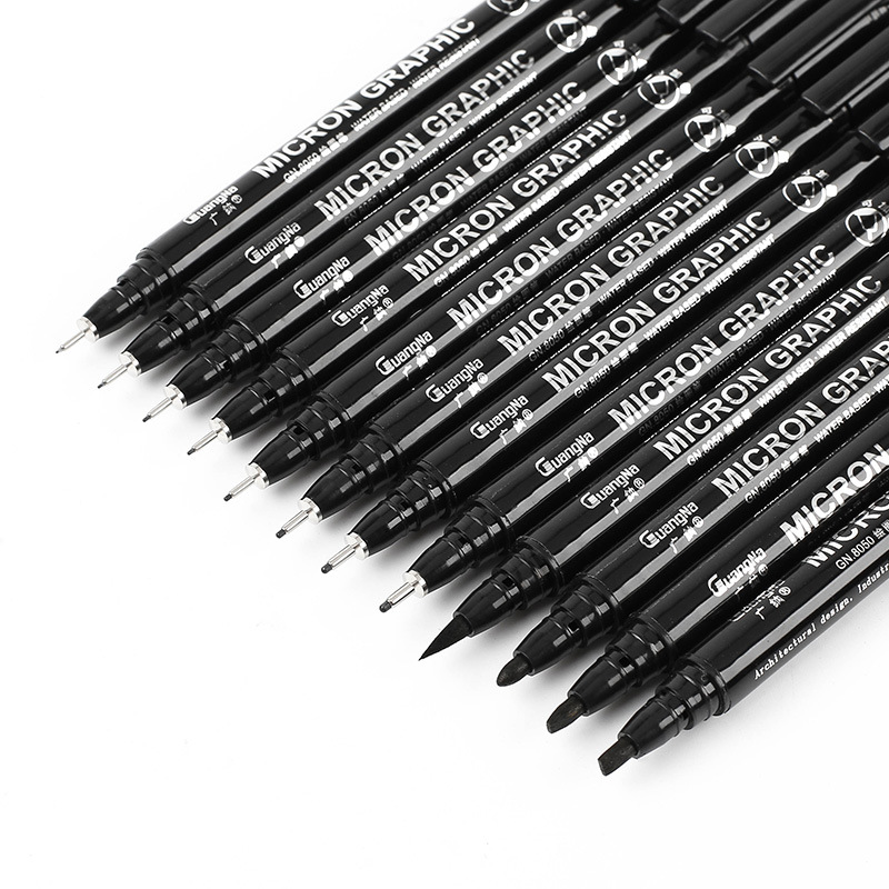 Pigment Liner Micron Pen Set Neelde Drawing Pen Lot 005 01 02 03 04 05 08  1.0 Brush Art Markers Fineliner Sketching Pen - Art Markers - AliExpress