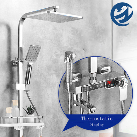 Chrome Thermostatic Digital Display Shower Faucet Bathroom Shower Faucet Rain Shower Bath Faucet  Bathtub Faucet Bidet Faucet ► Photo 1/6