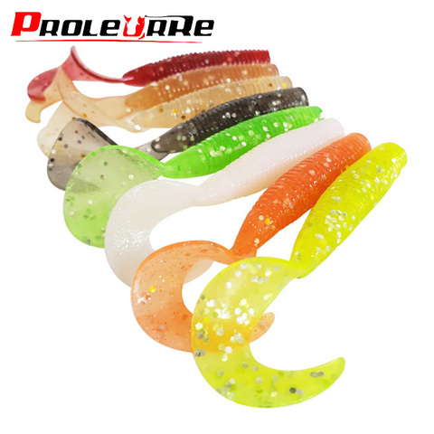 5PCS Long Tail Worm Soft Lures Swimbaits 60mm 1.8g Jig Wobblers Tackle Smell With Salt Silicone Artificial Bait Bass Carp Pesca ► Photo 1/6