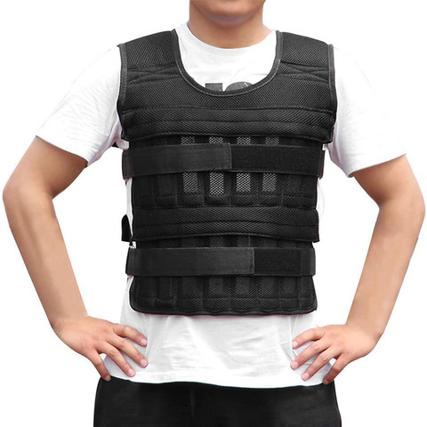 15KG 30KG Loading Weight Vest Adjustable Weights Jacket Breathable Shockproof with Multi Pockets For Running  Weight Lifting ► Photo 1/6