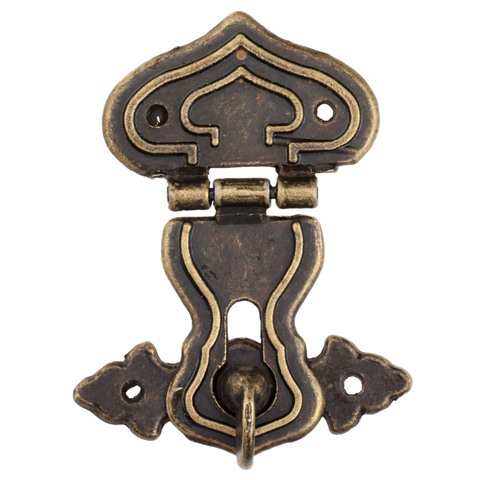 1pc Lock Hasp Hook Metal 5 screws Antique Bronze 63x47mm Decorative Wooden Box Case Chest Padlock Vintage Iron Hardware ► Photo 1/6