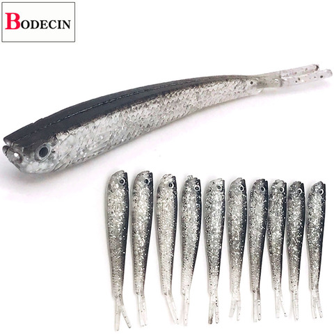 BODECIN Suit/Wobblers For Fishing Lure Trolling Jerkbait 10PCS Fluke Fly Carp Swimbait Soft Silicone Tiddler Artificial Bait Kit ► Photo 1/6