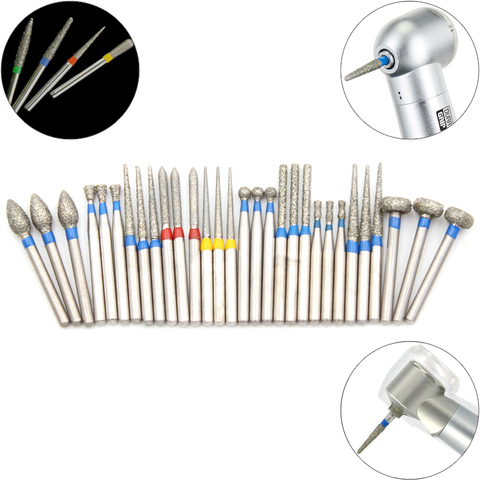 30Pcs Dia.1.6mm Dental Diamond Burs Drills High Speed Handpiece Polishing Smoothing Tools Dental Burs for Teeth Whitening ► Photo 1/6