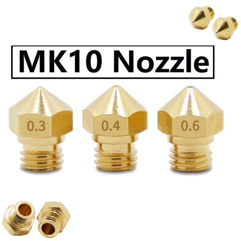 MEGA 5/4/3/2PCS MK10 Nozzle M7 Thread Brass 0.2 0.3 0.4 0.5 0.6 0.8 1.0mm 1.75mm Filament 3D Printer Parts For MK10 Extruder ► Photo 1/6