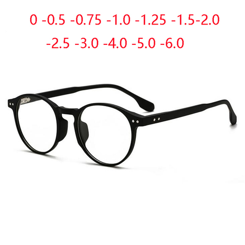 Rice Nails Round Frame Anti-blue Light Computer Glasses Frame Women TR90 Prescription Eyeglasses Diopter 0 -0.5 -0.75 -1.0 To -6 ► Photo 1/6