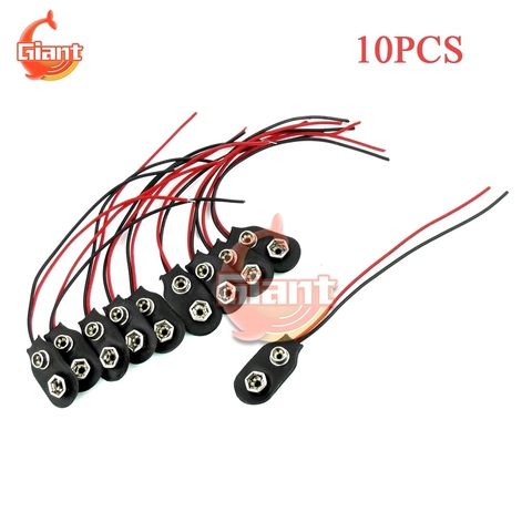 10PCS 9V Clip-on Battery Connector 9V Battery Snap-on Connector Wire Holder Cable Leads Cord 9V I-Fonts Softshell Battery Buckle ► Photo 1/6