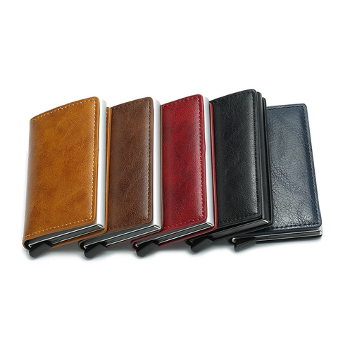 DIENQI Rfid Wallet Card Holder Coin Purse Men's Wallet Slim Small Male Leather Wallet Mini Pocket Money Bag Women Walet Valet ► Photo 1/6
