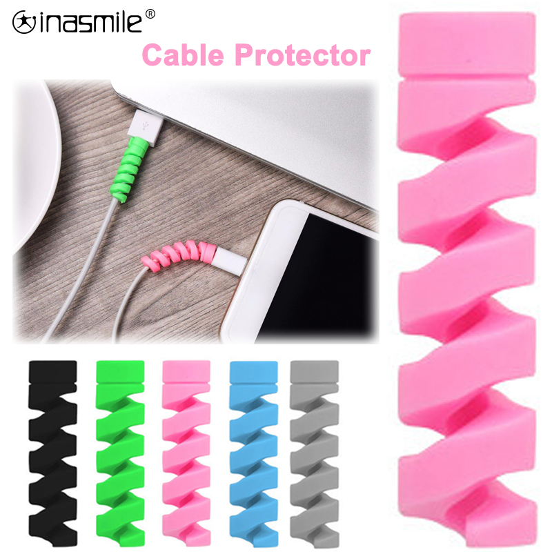 10Pcs Silicone Spiral Cable protector for iphone Usb Charger Cable
